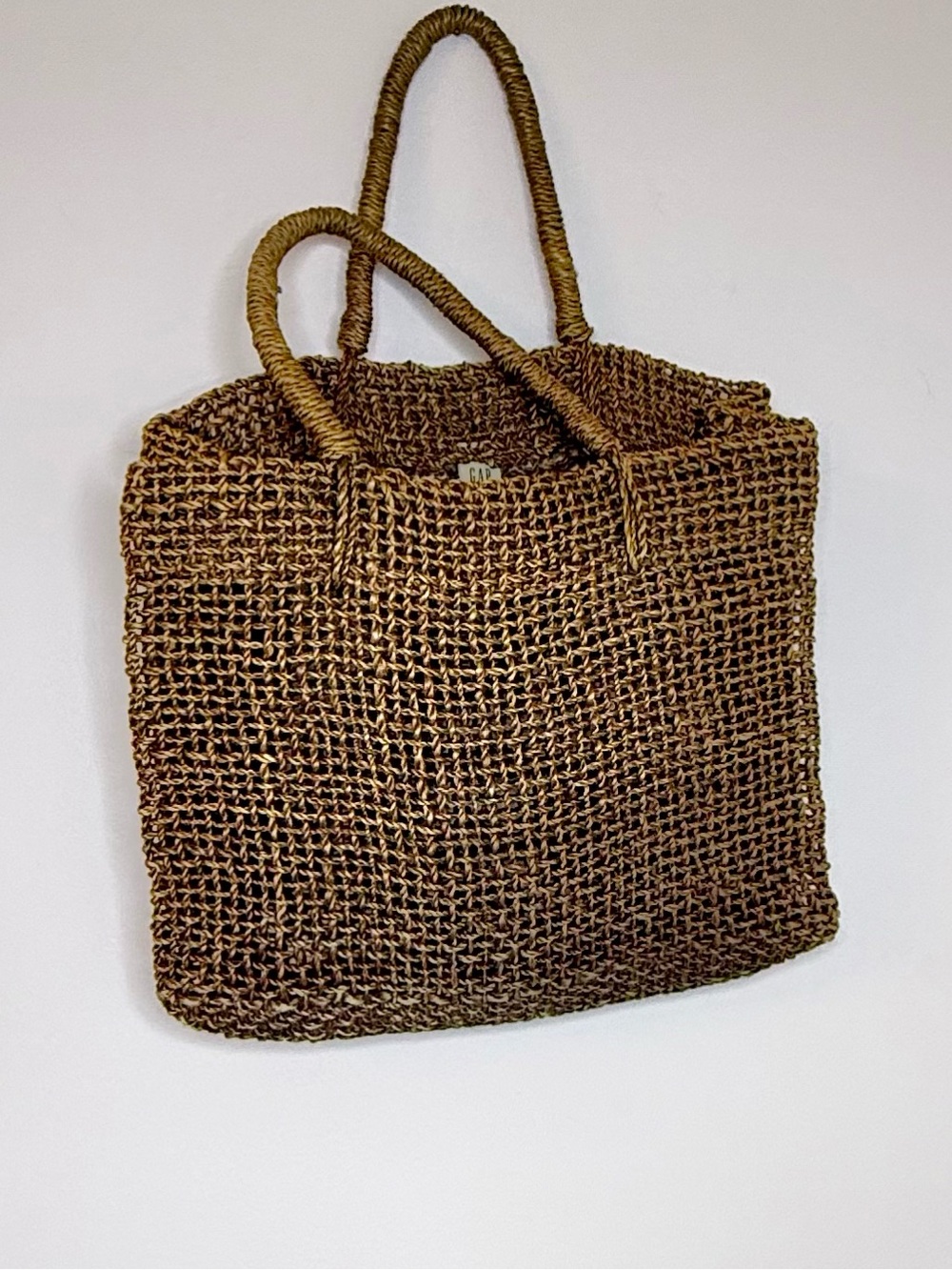 GAP Brown Woven Straw Tote Bag